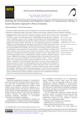 Capa do documento PDF - Modelagem de Dinâmica de Sistemas dos Impactos Ambientais da Mineração de Criptomoedas e Soluções Regulatórias